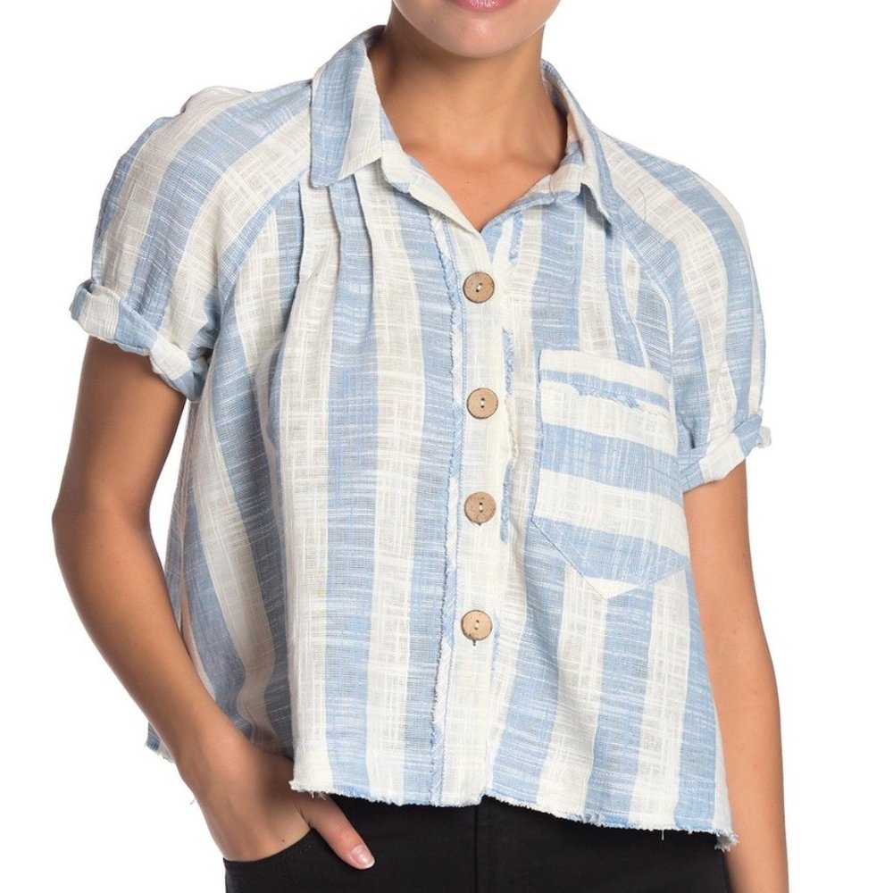 Free People Away at Sea Striped Top